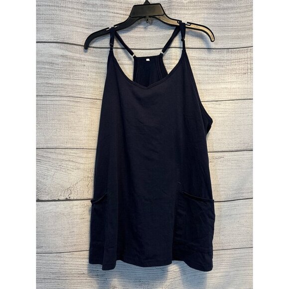 Navy Racerback Dress with Shorts Size Medium - Picture 1 of 3